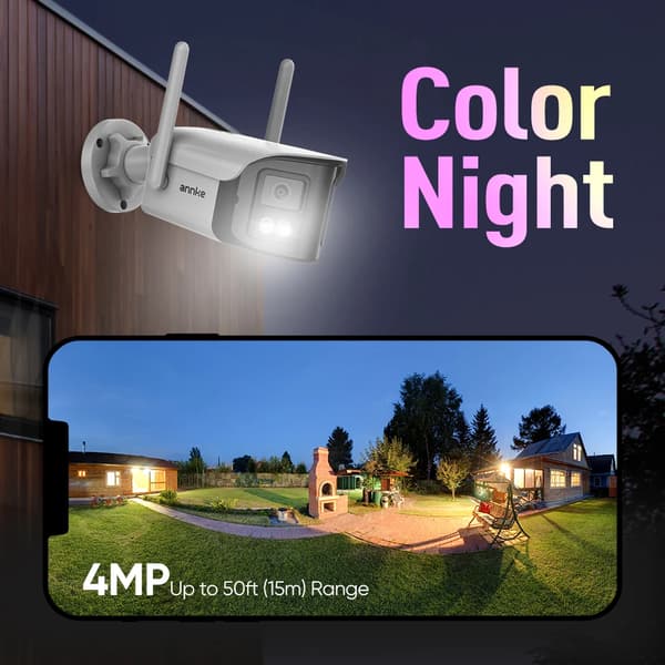Säkerhetskamerasystem, 4MP Dubbelobjektiv, WiFi 6 Anslutning,4ST CAM, Ingen