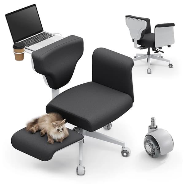 Stol, Flera Positioner, Ergonomisk Design,Mörkgrå