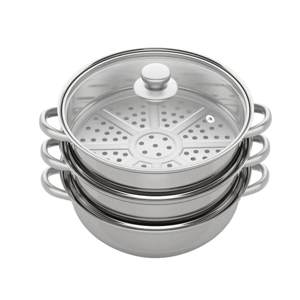 Ångkokare, Tredelad Design, Diskmaskinssäker,Silver
