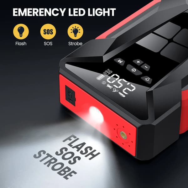 Bil Jump Starter, Luftkompressor, Power Bank,28000mAh