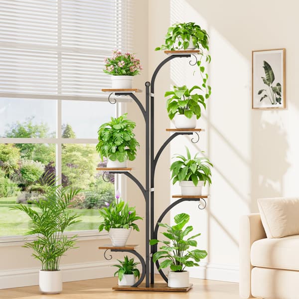 Planteholder, 7-lags Display, Vækstlys,Brun