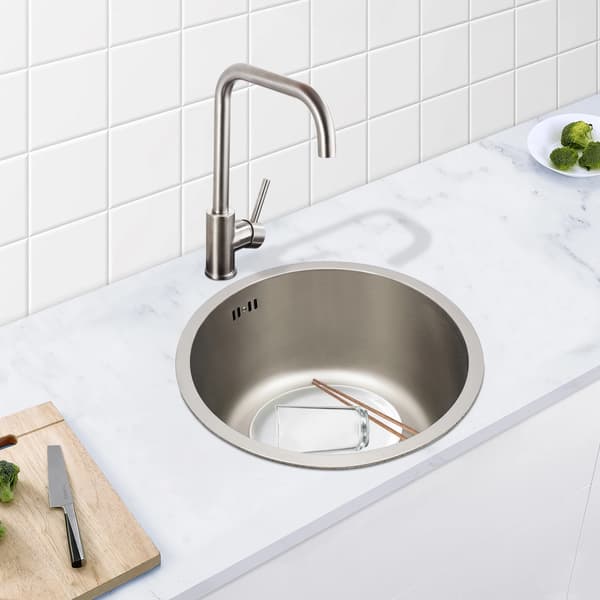 Køkkenvask, Rustfrit Stål, Enkelt Skål Design,Sølv