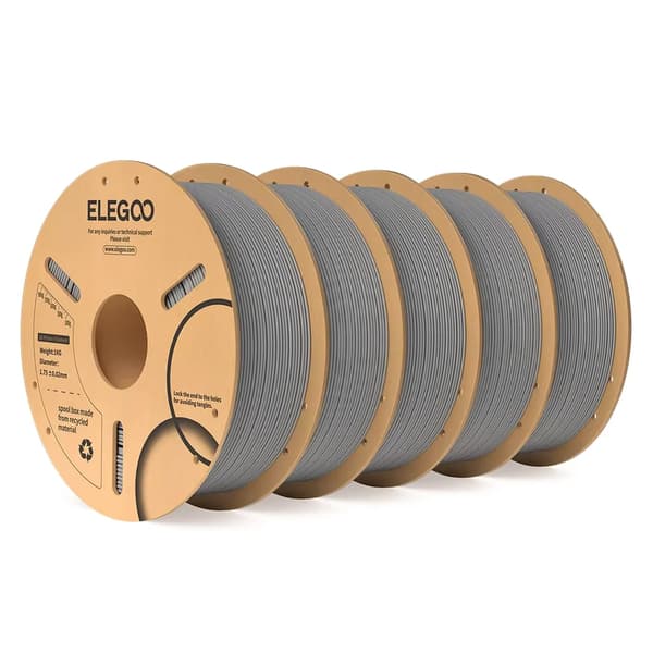 PLA Filament, 1,75 mm Diameter, 2 kg Spole,Grå 5kg