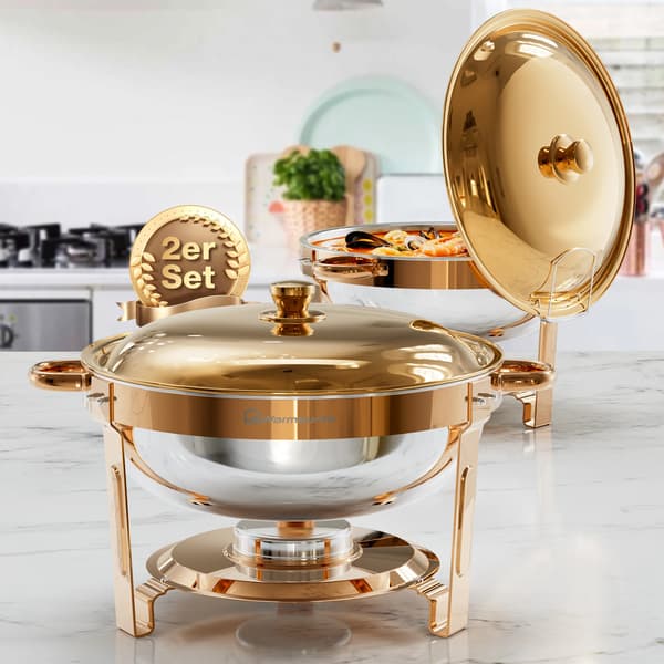 Chafing Dish, 5 Quart Kapacitet, Letvægtsdesign,2Pak