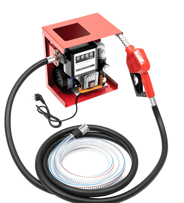 Dieselpump, 550W Effekt, Automatisk Bränslepistol,Röd