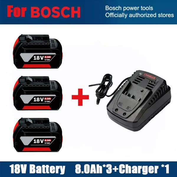 Batteri, 18V, 8000mAh kapacitet,8.0AHX3-laderX1