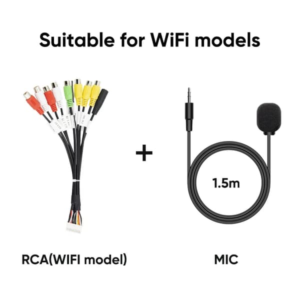 RCA-kabel, USB-digitalmikrofon, Android-kompatibilitet,(Wifi model) RCA MIC