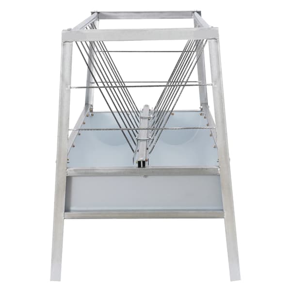 Höutfodringsstation, 200L kapacitet, galvaniserad järndesign,Silver