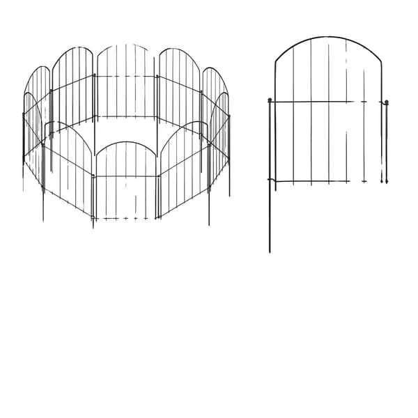 Trädgårdsstängsel, Dekorativ Design, Lätt Montering,svart