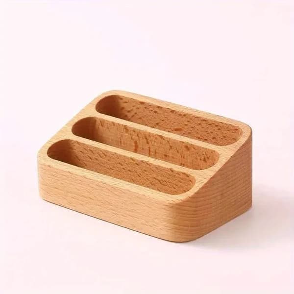 Visitkortshållare, Hållbart Trä, Elegant Design,1PC Loggfärg