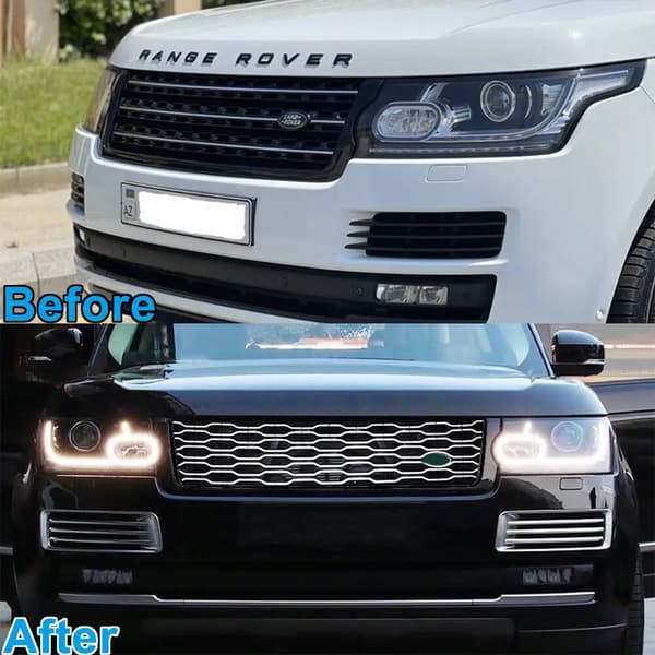Frontgitter, Kompatibel med Land Rover Vogue 2013-2017, Holdbart ABS-materiale,Sort