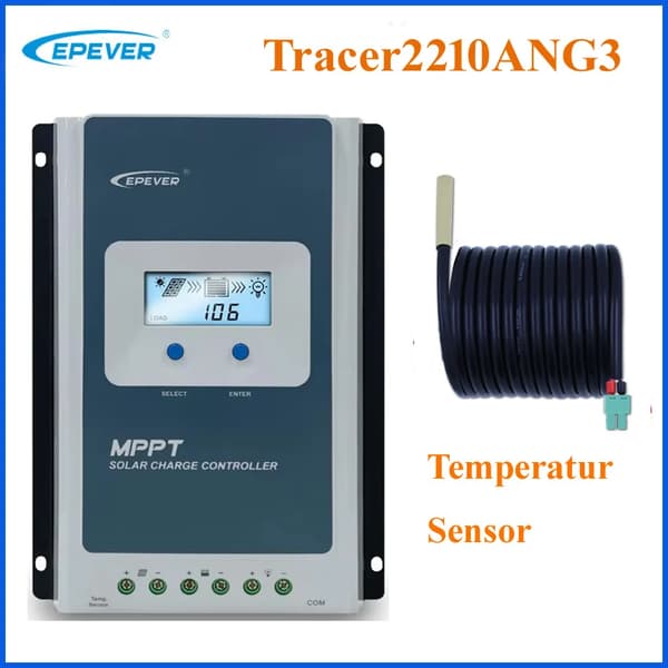 Solcellsregulator, Effektiv Energihantering, Mångsidig Kompatibilitet,2210ANG3 med sensor