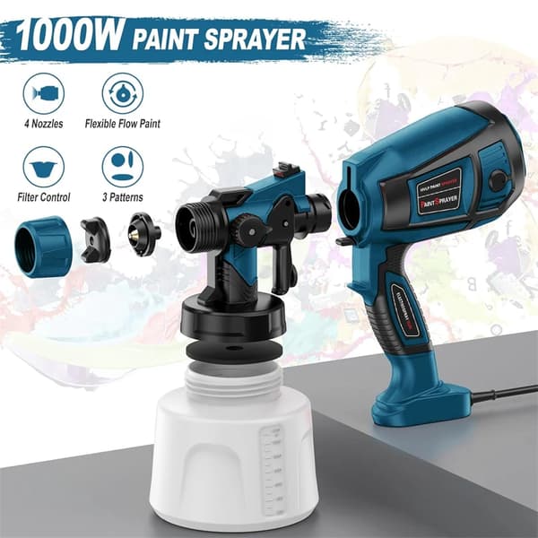 Färgspruta, 1400ML kapacitet, hög effektmotor,EU-kontakt