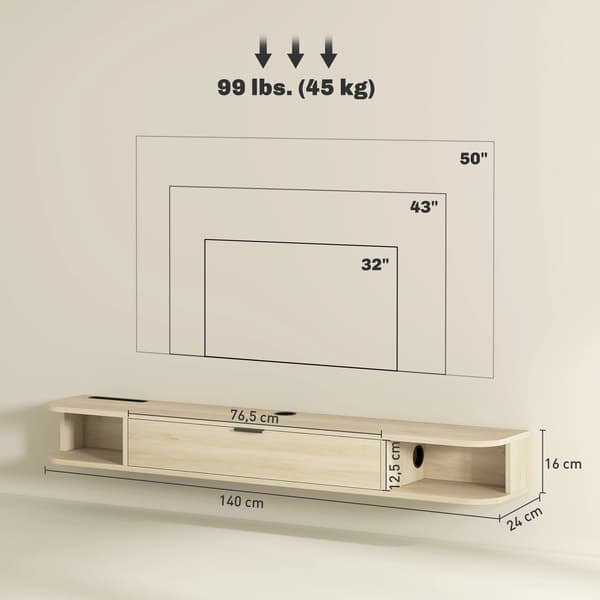 TV-bänk, Modern Design, Kabelhanteringssystem, Kaki