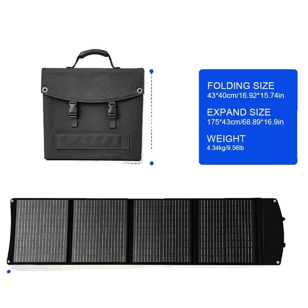Solpanel, Bärbar Design, Vattentät Effektivitet,svart