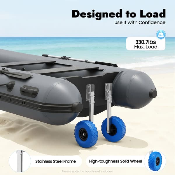 Oppustelig Båd Trailerhjul, Heavy Duty, Nem Installation,Blå
