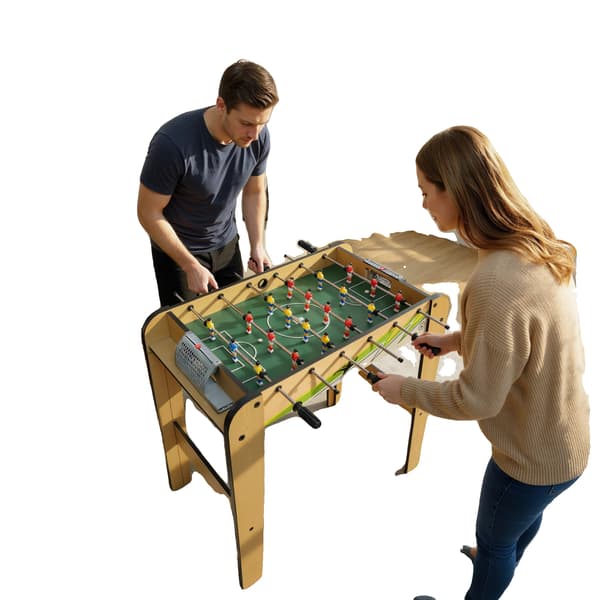 Fodboldbord, Trækonstruktion, Kompakt Design,Lys Gul