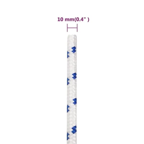 Båtrep, 10 mm Diameter, 25 m Längd,VIT