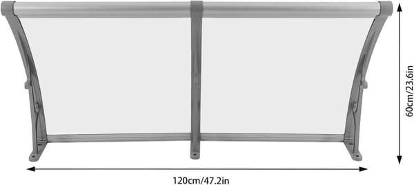 Dørmarkise, Aluminiumlegering, Vejrbestandig,GRÅ