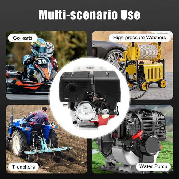 Benzinmotor, 15HK Effekt, 9700W Ydelse,Rød