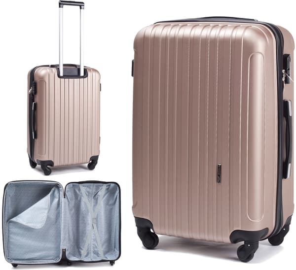 Rejsetaske, Holdbart ABS Plus Materiale, 360-Graders Hjul,24Tommer 600mm