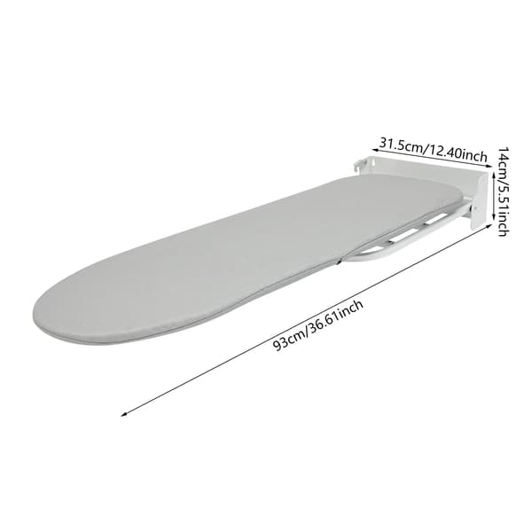 Strykbord, Väggmonterat, Fällbart Design,grå