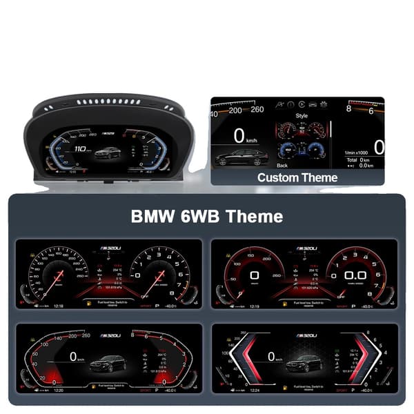 Digital Speedometer Cluster, Kompatibel med BMW X6 E71 2006-2013 CCC CIC, Mobil forbindelse, Adaptiv lysstyrke, E71 standardversion