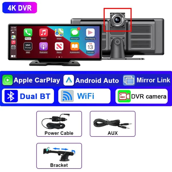 Bil DVR, 4K Frontkamera, Trådløs Forbindelse,4K DVR