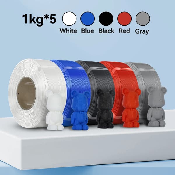 3D-printer filament, PLA-material, 1,75 mm diameter,5Roll MIX Farve A
