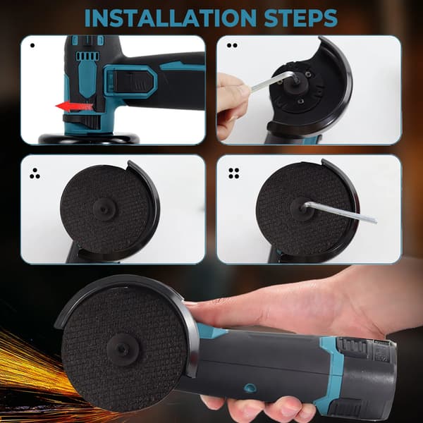 Vinkelslip, Batteridriven Drift, Hållbar Design,2 batteri