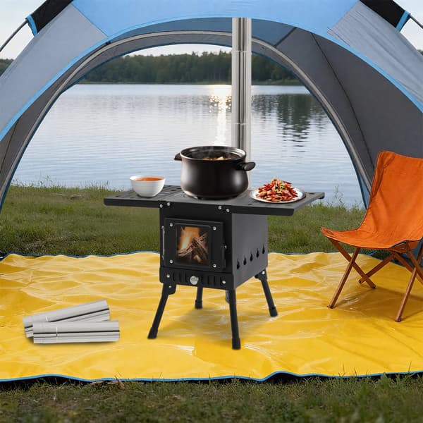 Campingkök, Justerbar Höjd, Bärbar Design,svart