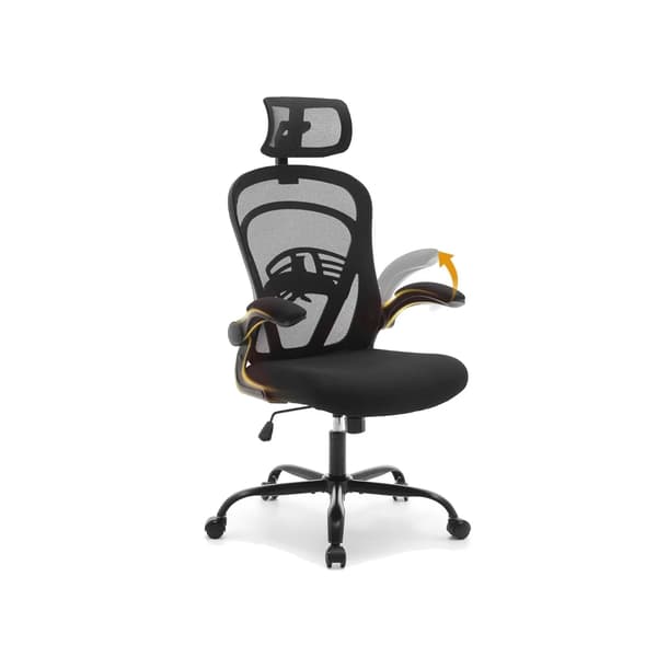 Kontorstol, Ergonomisk Design, Justerbar Højde,sort
