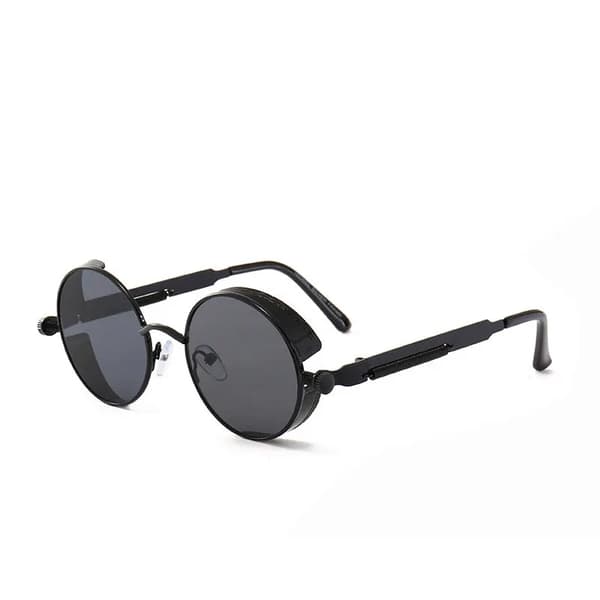 Sunglasses, Retro Rund Design, UV-skydd,C1, Metall-b