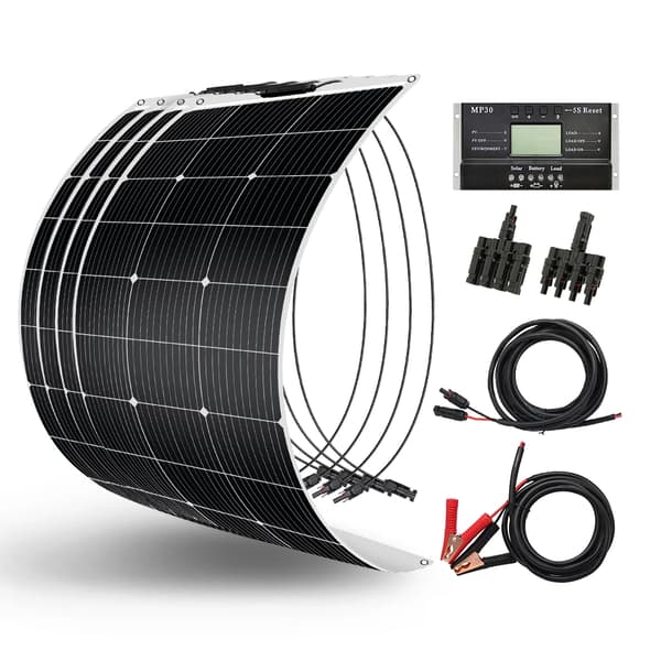 Fleksibel Solpanel, 100W Effekt, Monokrystallinsk Design,400W Sæt