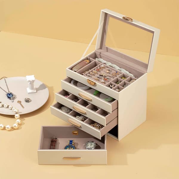 Smykkeskrin, Elegant Design, God Plads til Opbevaring,HVID
