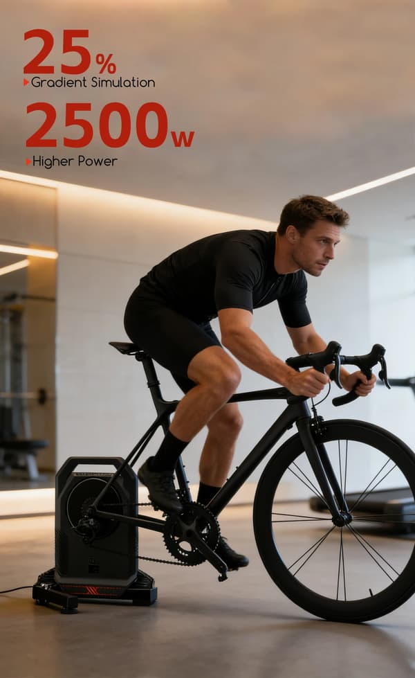 Smart Bike Trainer, Sammenklappeligt Design, Selvforsynende Træning,Sort