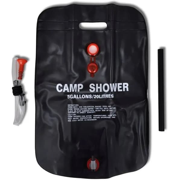 Camping Bruser Sæt, 20L Kapacitet, Nem Rengøring Design,Sort