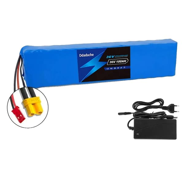 Batteripaket, 100Ah kapacitet, 36V kompatibilitet, XT30-JST