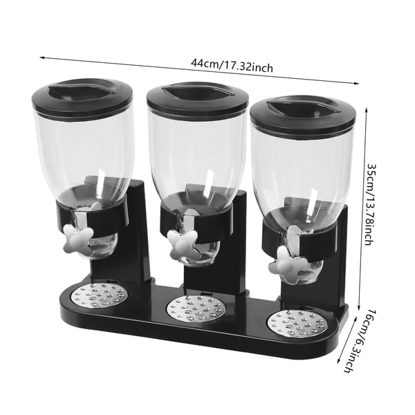 Trippel Cereal Dispenser, Multi-Container Förvaring, Lätta Utdelningsknappar,Klar