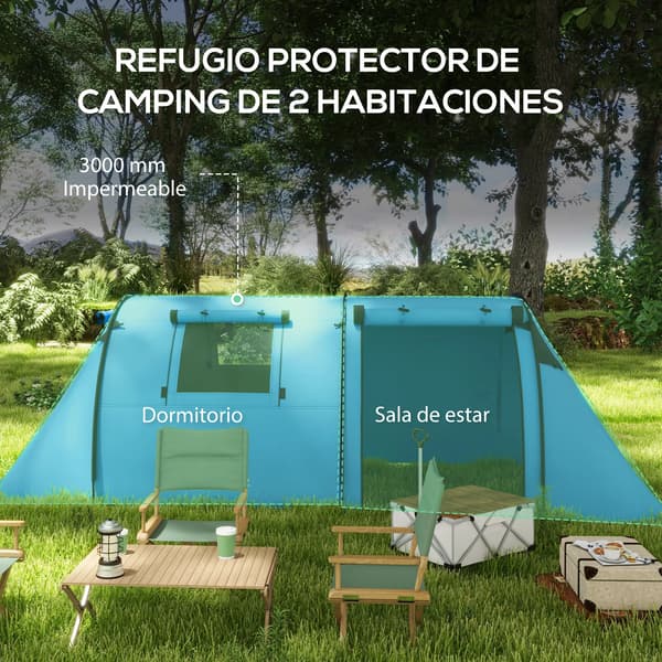 Campingtält, Lättviktsdesign, Vattentätt Tyg, Blå