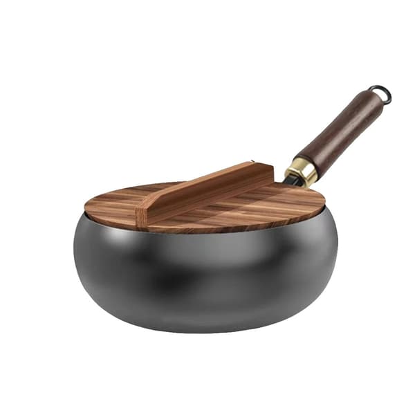 Wok, Håndsmedet Jern, Ubehandlet Overflade,28CM(pef)