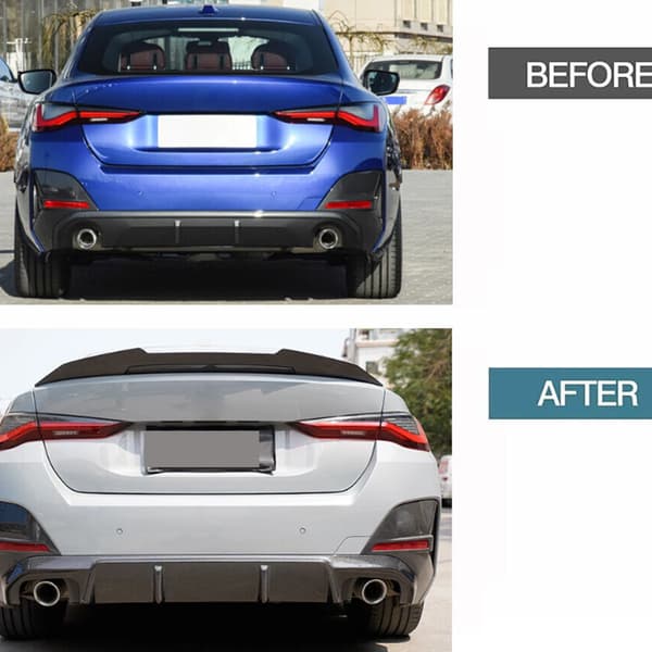Bagspoiler, ABS-plast, aerodynamisk design,Glans Sort