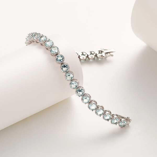 Armbånd, 925 Sølv, Moissanite Sten,Marineblå