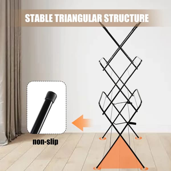 Tøjstativ, Pladsbesparende Design, Holdbar Konstruktion,sort