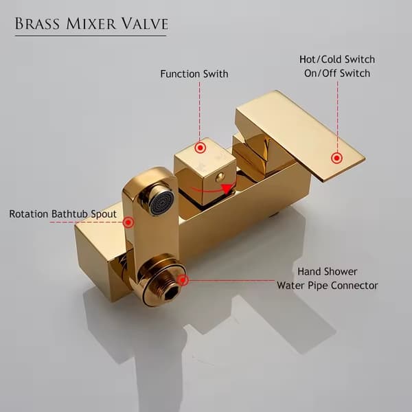 Duschkransystem, Regnduschhuvud, Väggmonterad Design,GULD