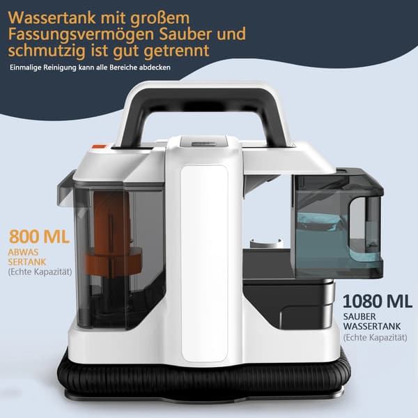 Polstringsrenser, 750W Effekt, 15Kpa Sug,Hvid, EU