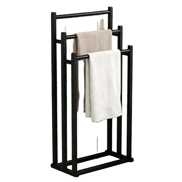 Håndklædeholder, Tre-niveau Design, Rustbestandig,sort