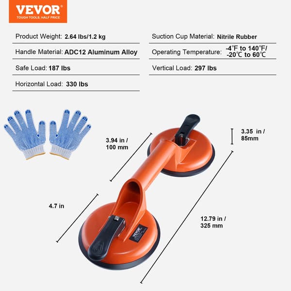 Sugkopp, Hög Lastkapacitet, Ergonomisk Design,2 pack