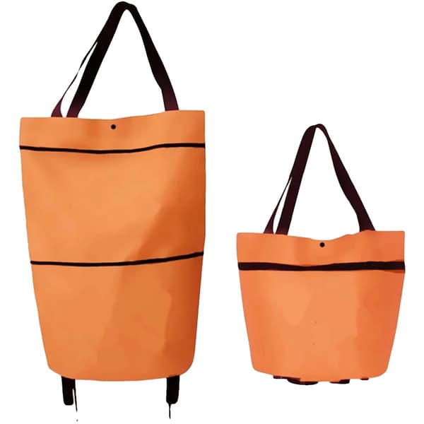 Shoppingvagn, Fällbar Design, Multifunktionell Användning,Apelsin