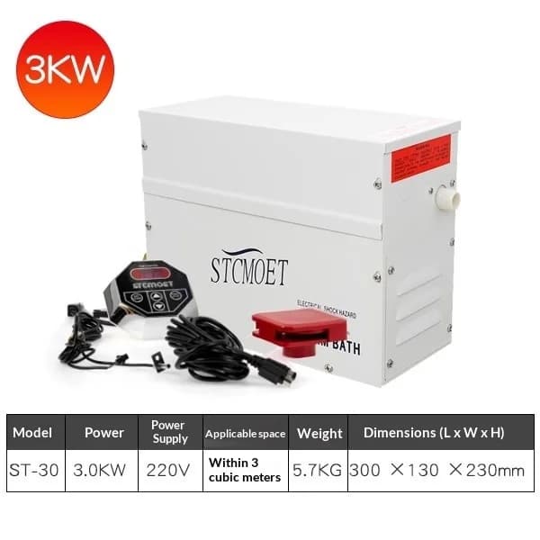 Dampgenerator, Digitalt Kontrolpanel, Stille Drift,3KW 220V